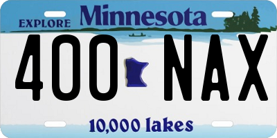 MN license plate 400NAX