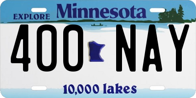 MN license plate 400NAY