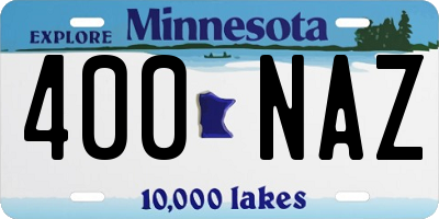 MN license plate 400NAZ