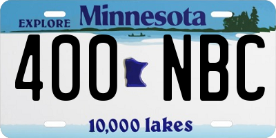 MN license plate 400NBC