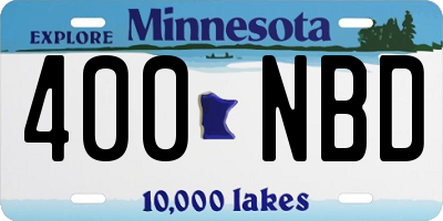 MN license plate 400NBD