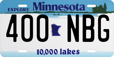 MN license plate 400NBG