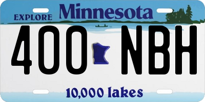MN license plate 400NBH