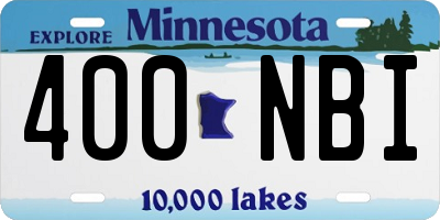 MN license plate 400NBI