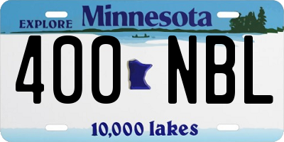 MN license plate 400NBL