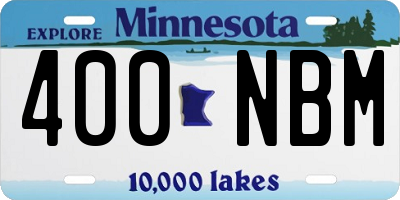 MN license plate 400NBM