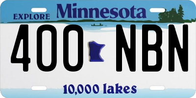 MN license plate 400NBN