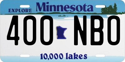 MN license plate 400NBO