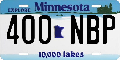 MN license plate 400NBP