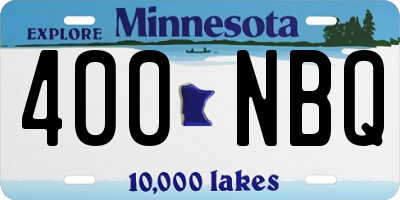 MN license plate 400NBQ