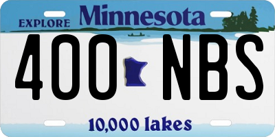 MN license plate 400NBS