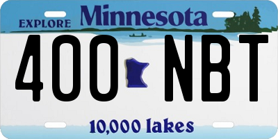 MN license plate 400NBT