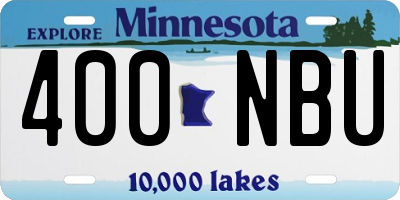 MN license plate 400NBU