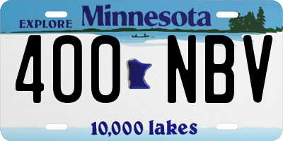 MN license plate 400NBV