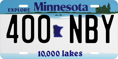 MN license plate 400NBY
