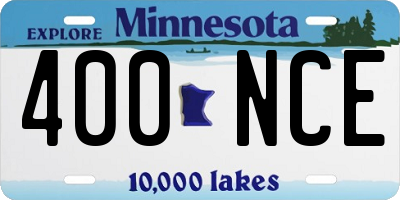MN license plate 400NCE