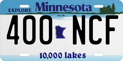 MN license plate 400NCF