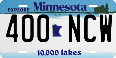 MN license plate 400NCW