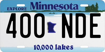 MN license plate 400NDE