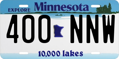 MN license plate 400NNW