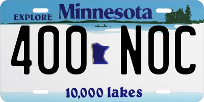 MN license plate 400NOC