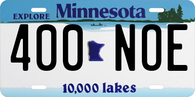 MN license plate 400NOE