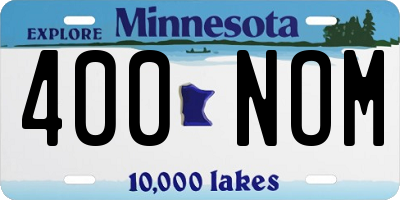 MN license plate 400NOM