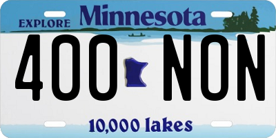 MN license plate 400NON