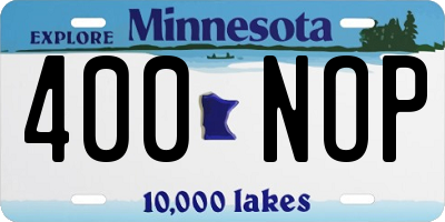 MN license plate 400NOP