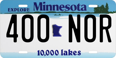 MN license plate 400NOR
