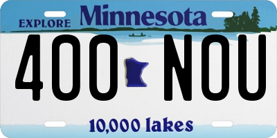 MN license plate 400NOU