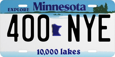 MN license plate 400NYE