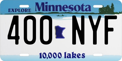 MN license plate 400NYF
