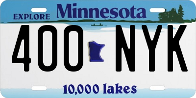 MN license plate 400NYK