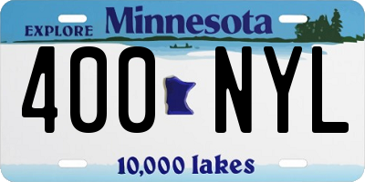 MN license plate 400NYL