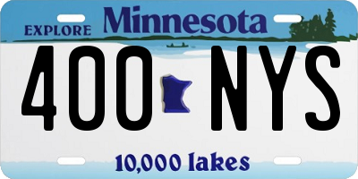 MN license plate 400NYS