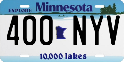 MN license plate 400NYV