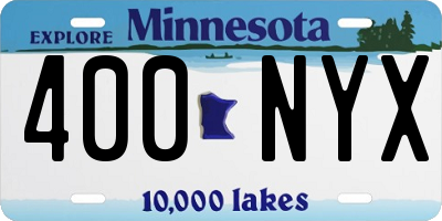 MN license plate 400NYX