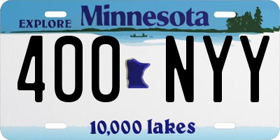 MN license plate 400NYY