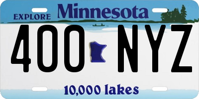 MN license plate 400NYZ