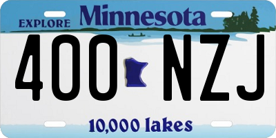 MN license plate 400NZJ