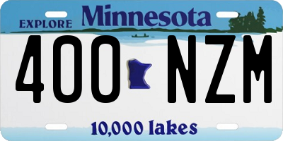 MN license plate 400NZM
