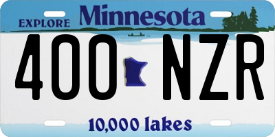 MN license plate 400NZR