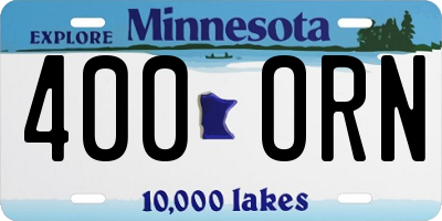 MN license plate 400ORN