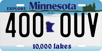 MN license plate 400OUV