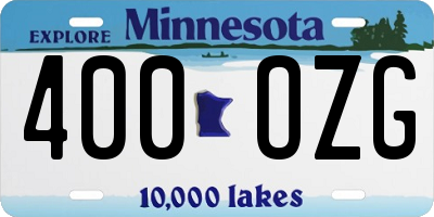 MN license plate 400OZG