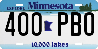 MN license plate 400PBO