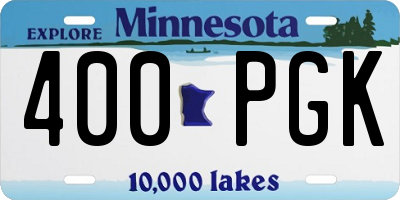 MN license plate 400PGK