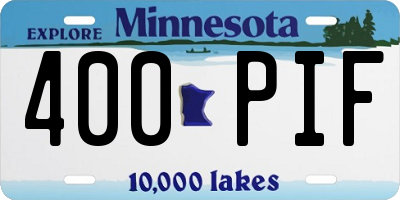 MN license plate 400PIF