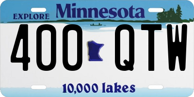 MN license plate 400QTW